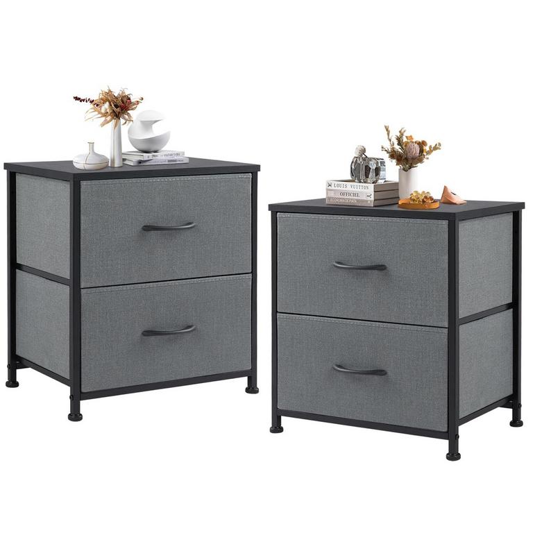 DUMOS SMALL GREY NIGHTSTANDS