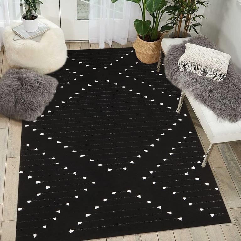 LIVEBOX BOHO 5X7FT BLACK RUG