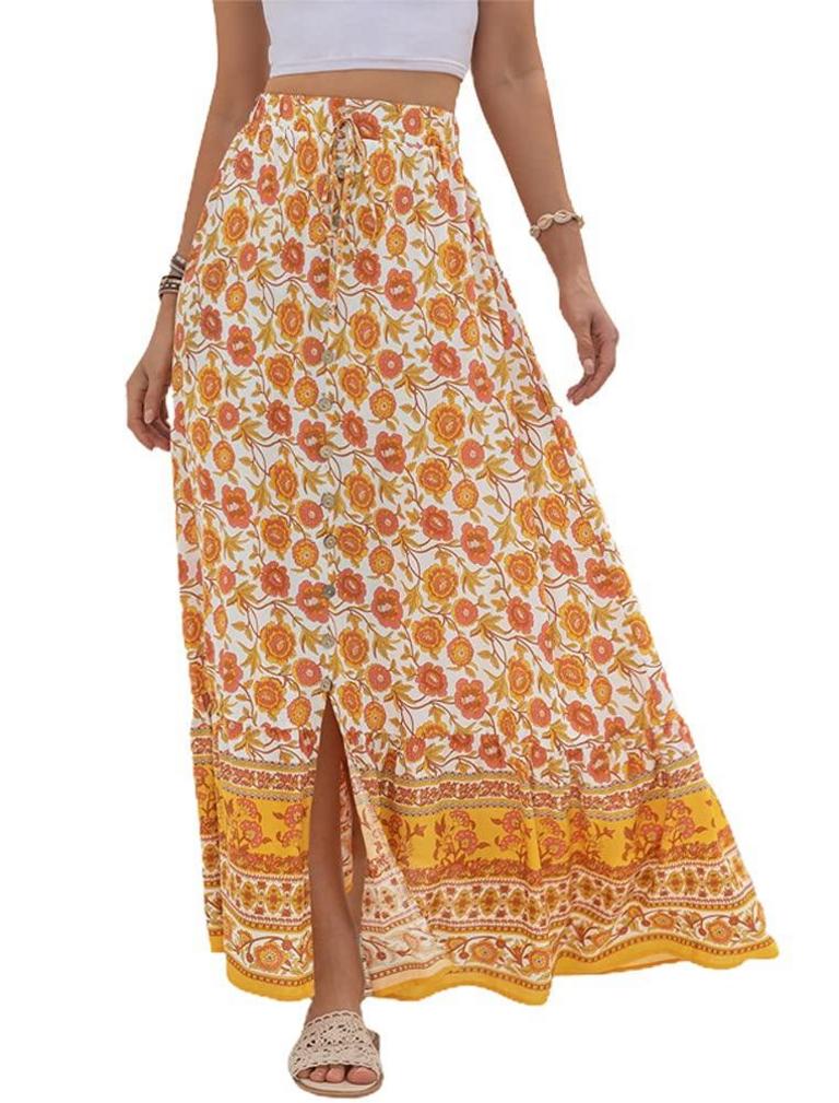 CHOUYATOU BOHO MAXI SKIRT