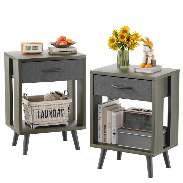 GRAY BEDSIDE TABLES