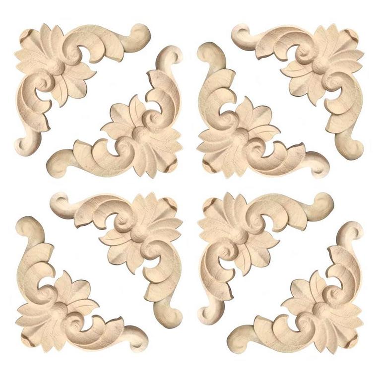 AIMINJEY WOOD FLOWER APPLIQUES