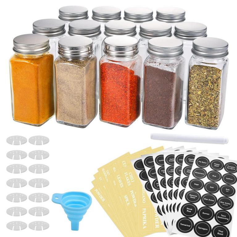AOZITA 14PC GLASS SPICE JARS