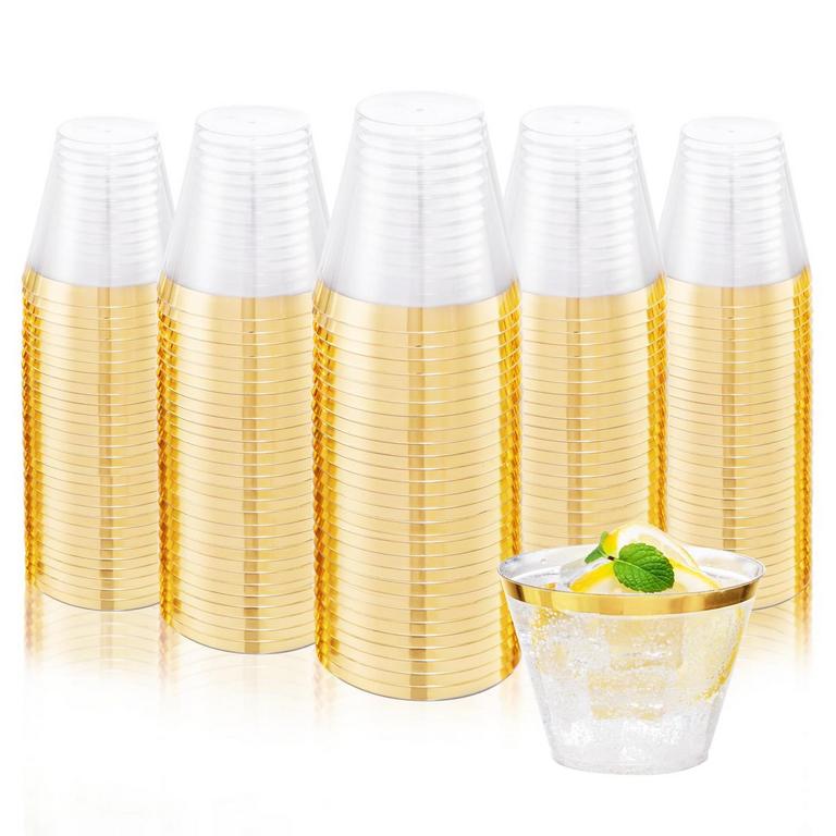 200PC GOLD PLASTIC CUPS