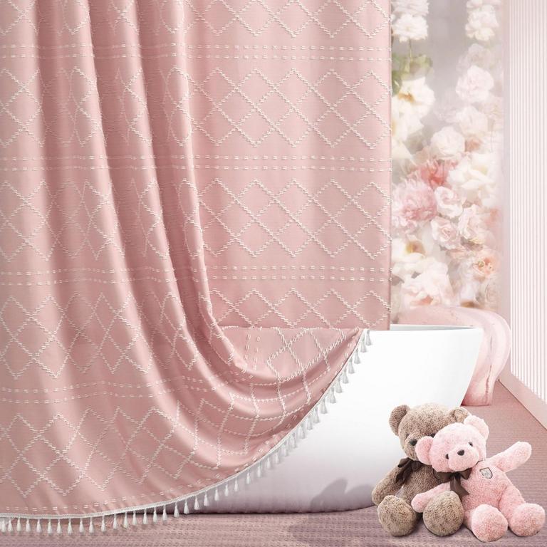SIILUMINISOY PINK SHOWER CURTAIN 72"X72"