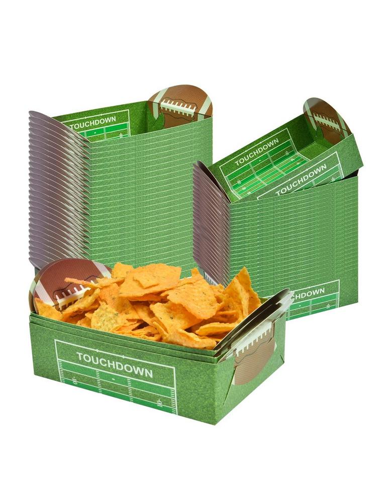 100PK FOOTBALL FOOD TRAYS