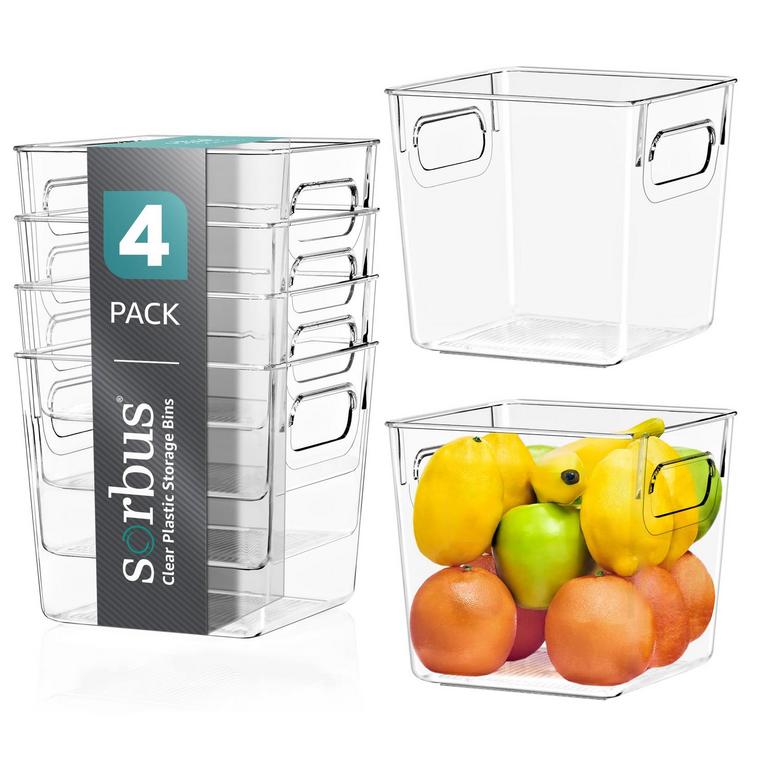 SORBUS PLASTIC STORAGE BINS 4PK 
