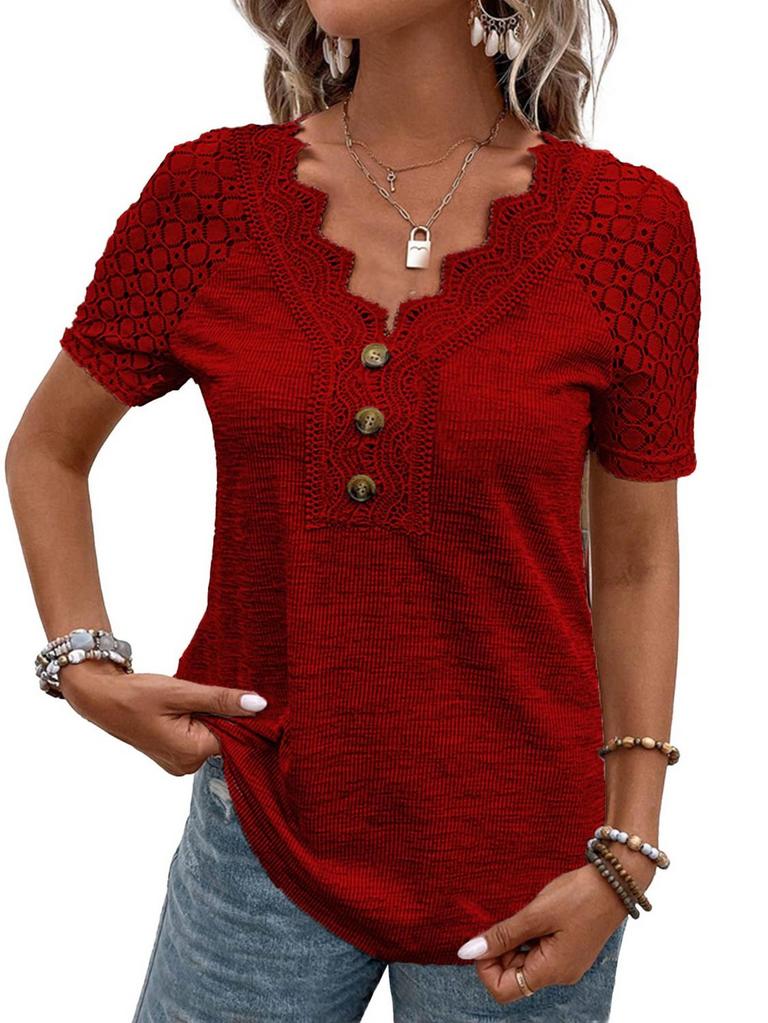V NECK LACE TOPS