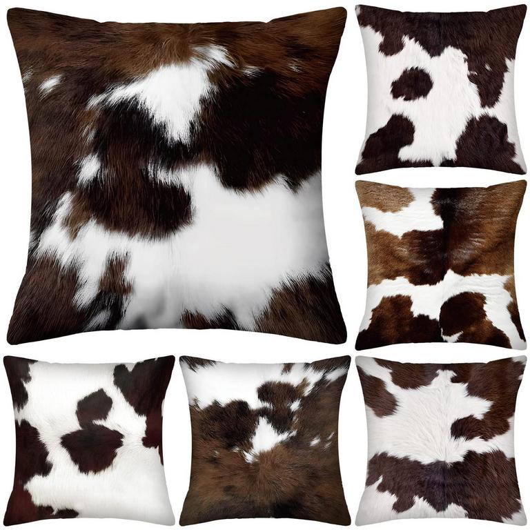 6 COWHIDE PILLOW COVERS