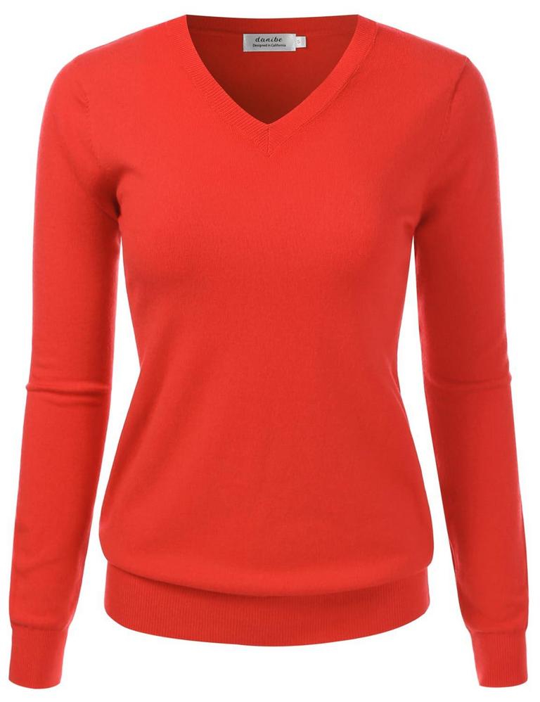 V-NECK KNIT SWEATER W SZ L