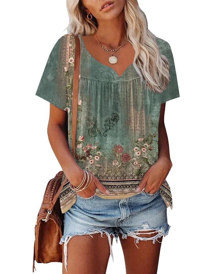 SUMMER TOP V NECK LRG