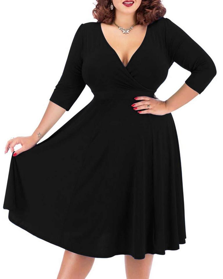 NEMIDOR V-NECK DRESS 20W