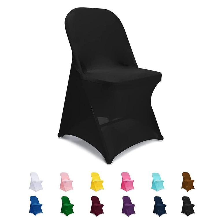 6PC BLACK CHAIR COVERS