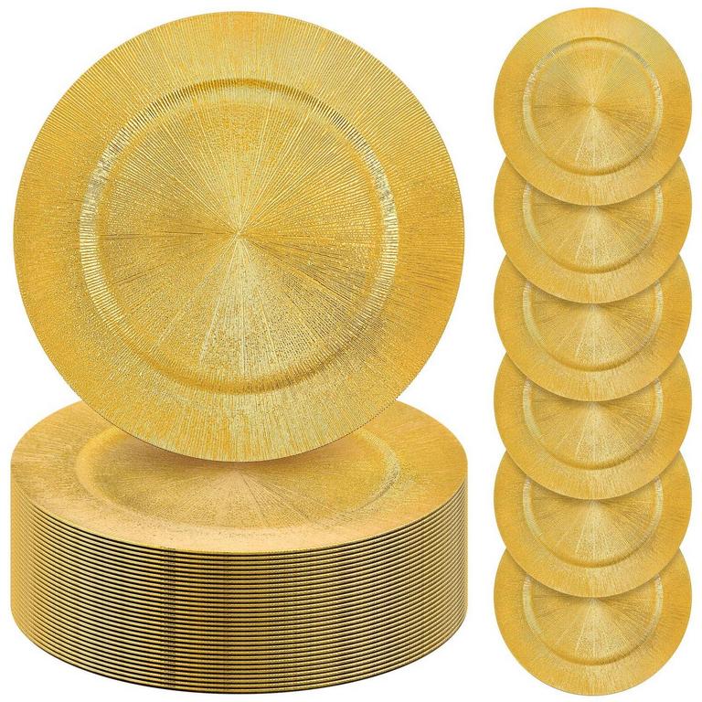13IN GOLD CHARGER PLATES