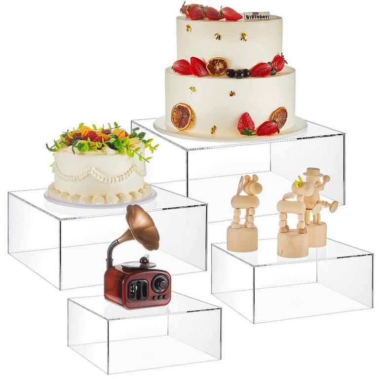 GEETERY ACRYLIC DISPLAY RISERS 4PK