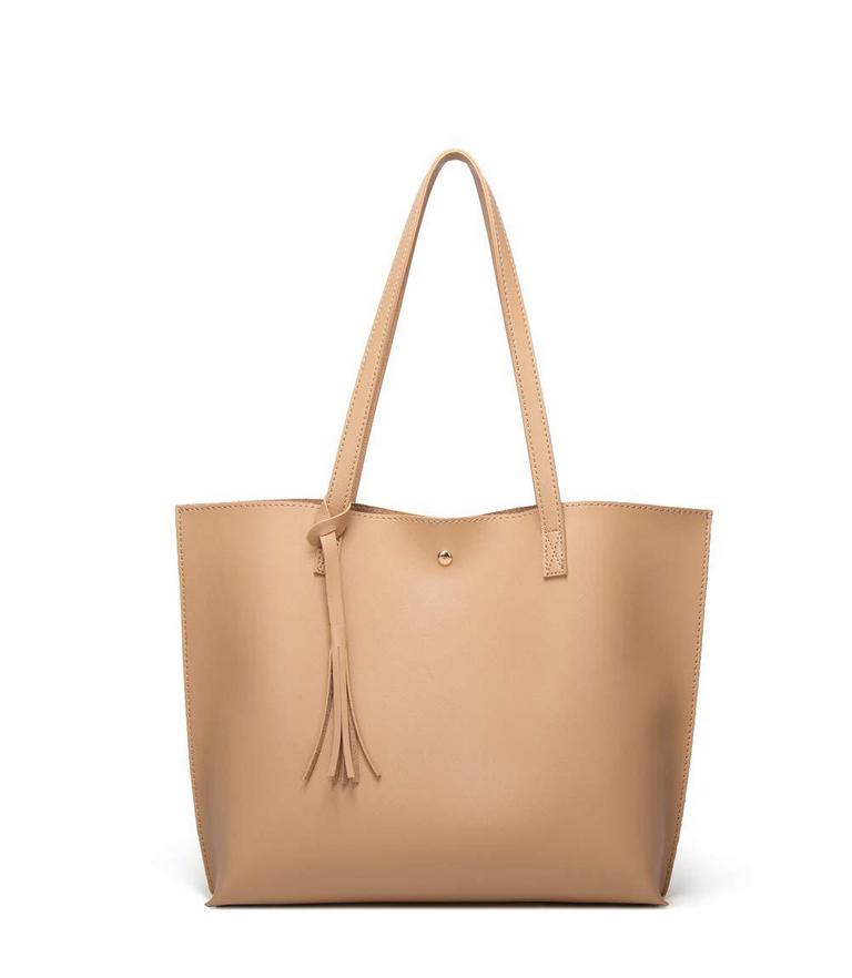 FAUX LEATHER TOTE BAG