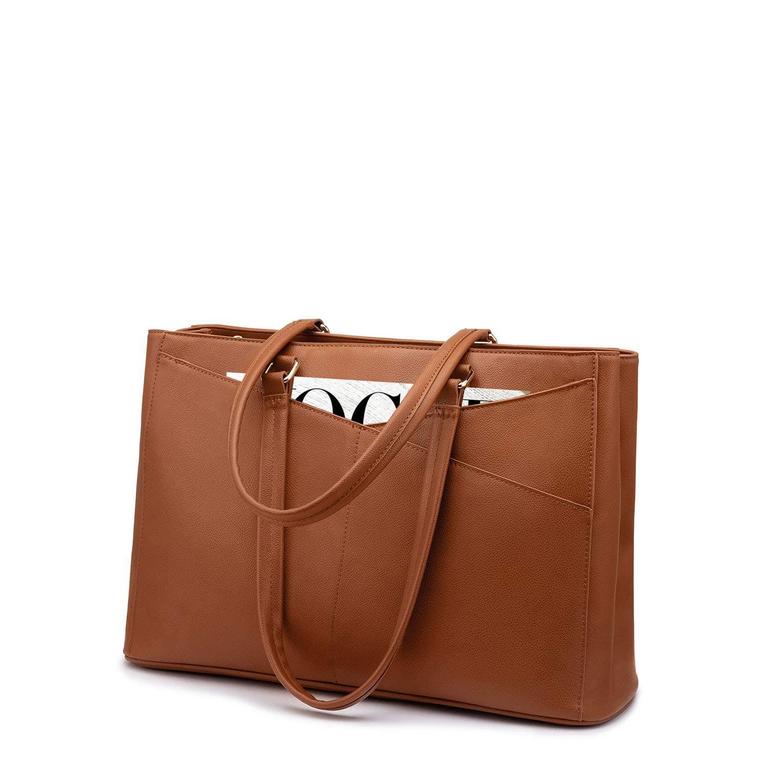 WOMEN'S LEATHER LAPTOP TOTE