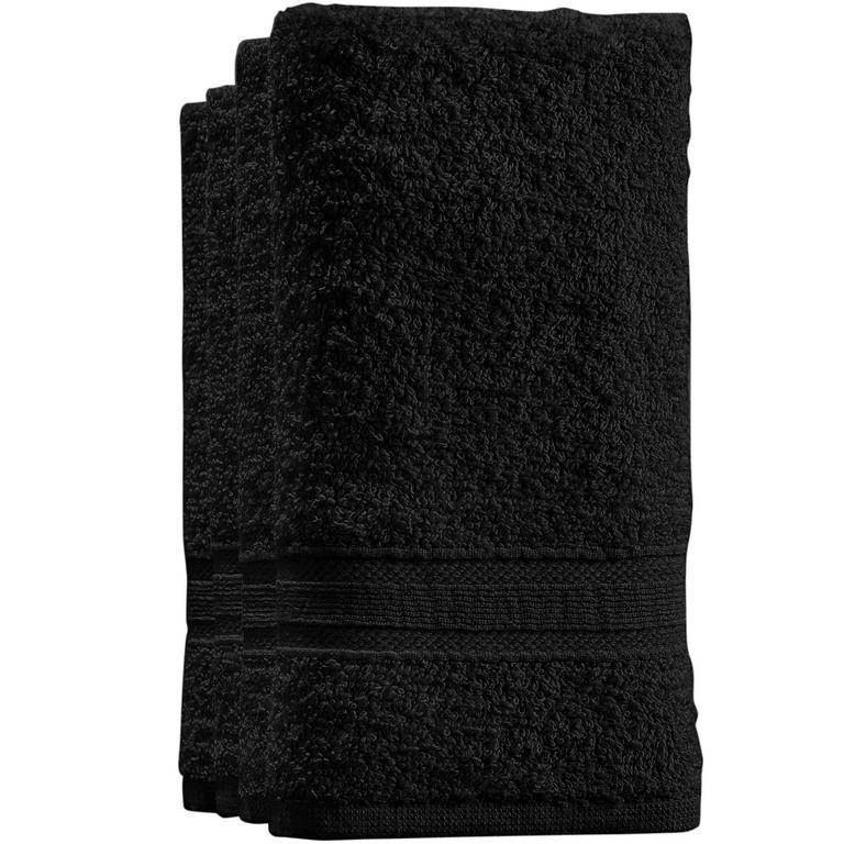 4PK BLACK FINGERTIP TOWELS