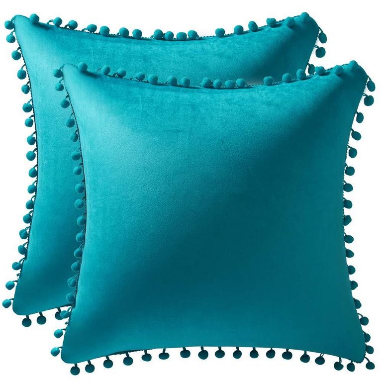 2 DEZENE VELVET PILLOW COVERS 20"X20"