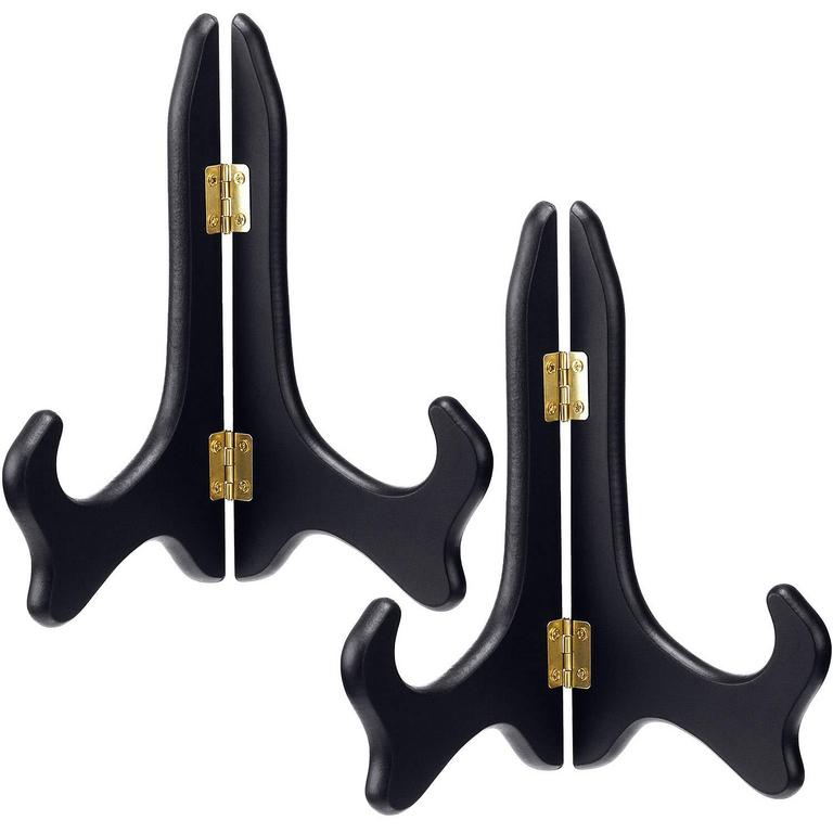 WOOD PLATE STANDS 2PK