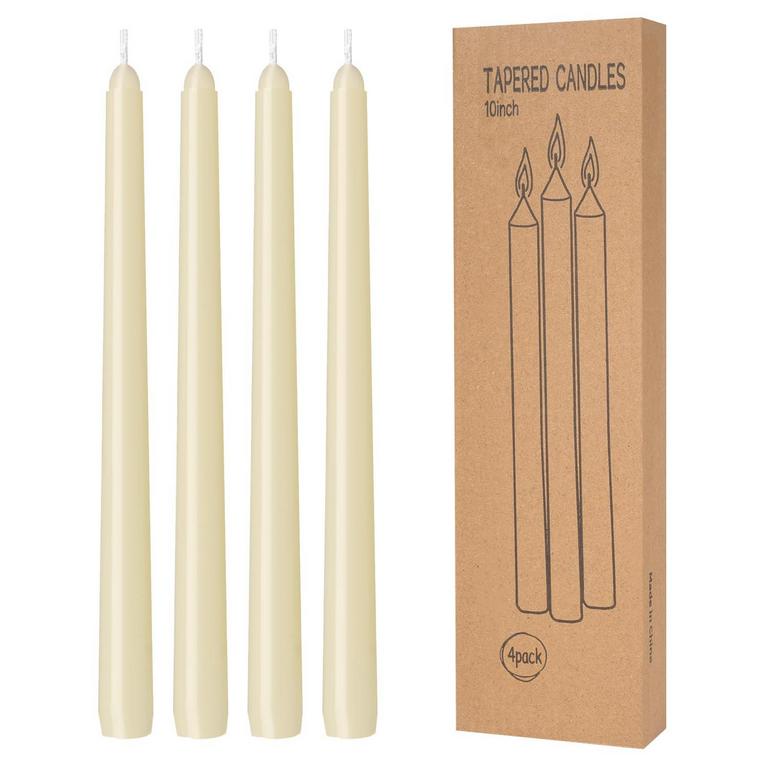 4PK IVORY TAPER CANDLES
