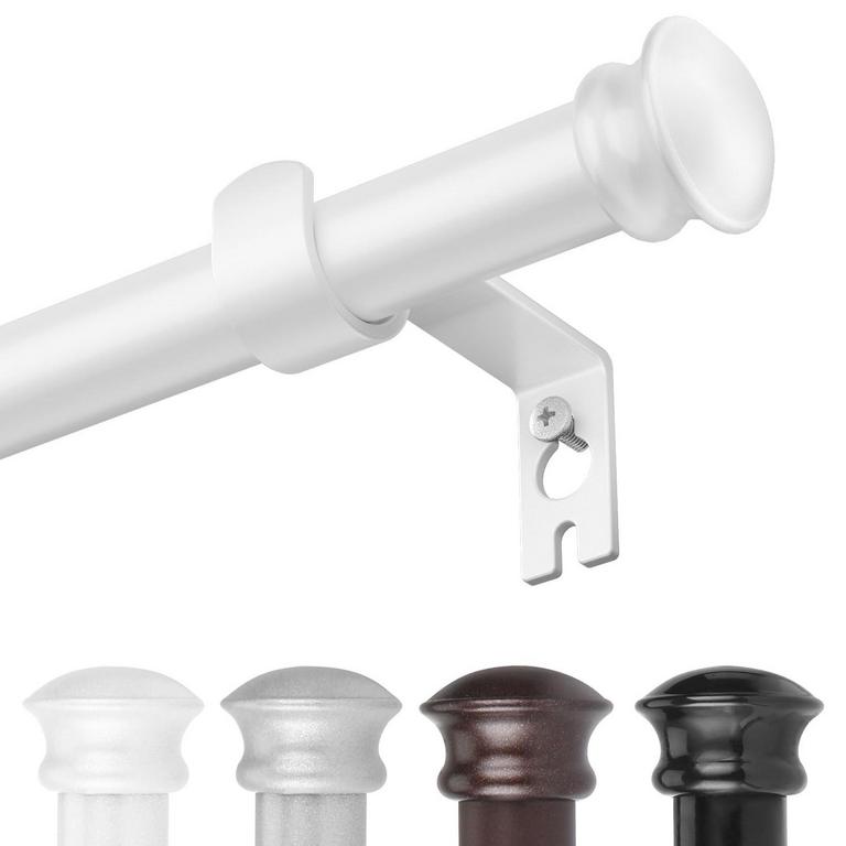 WHITE CURTAIN RODS 30-88IN