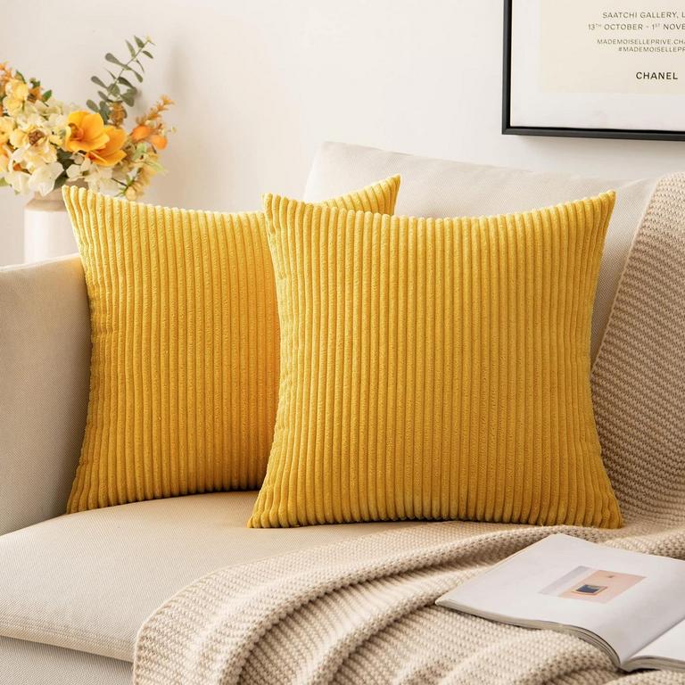 MIULEE YELLOW PILLOW COVERS