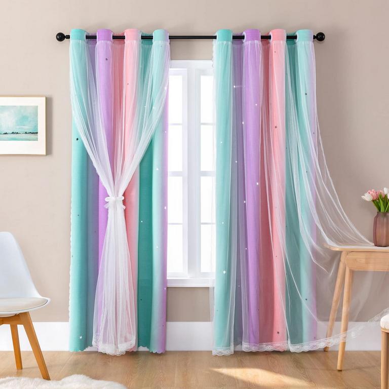 2 XIDI UNICORN CURTAINS 34"X63"
