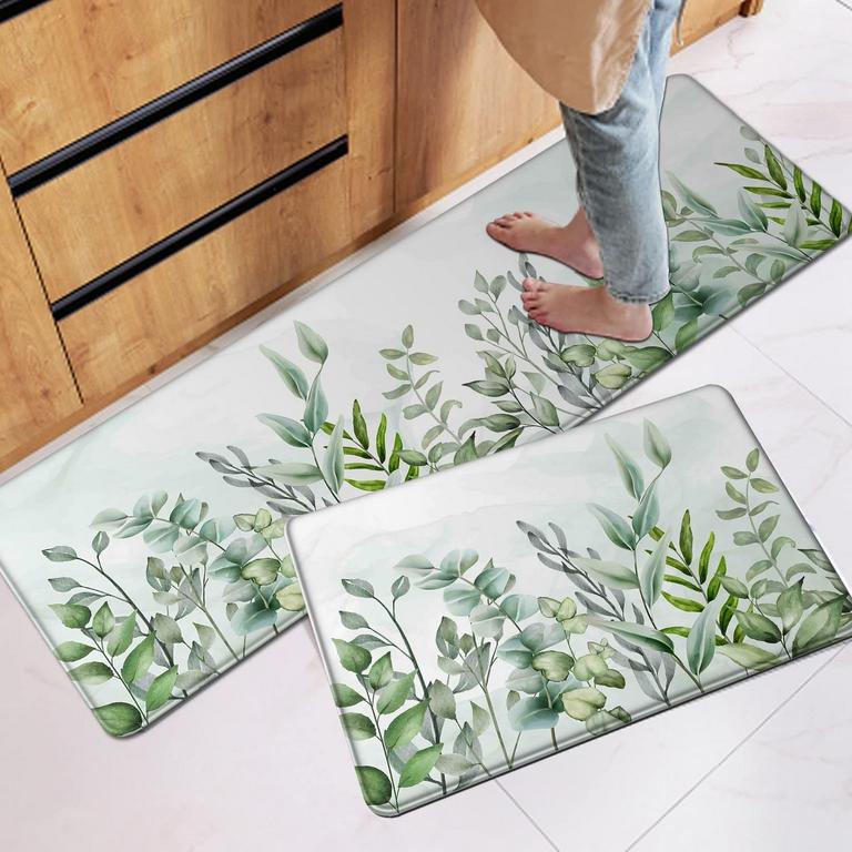 EUCALYPTUS LEAF KITCHEN MATS 2PK