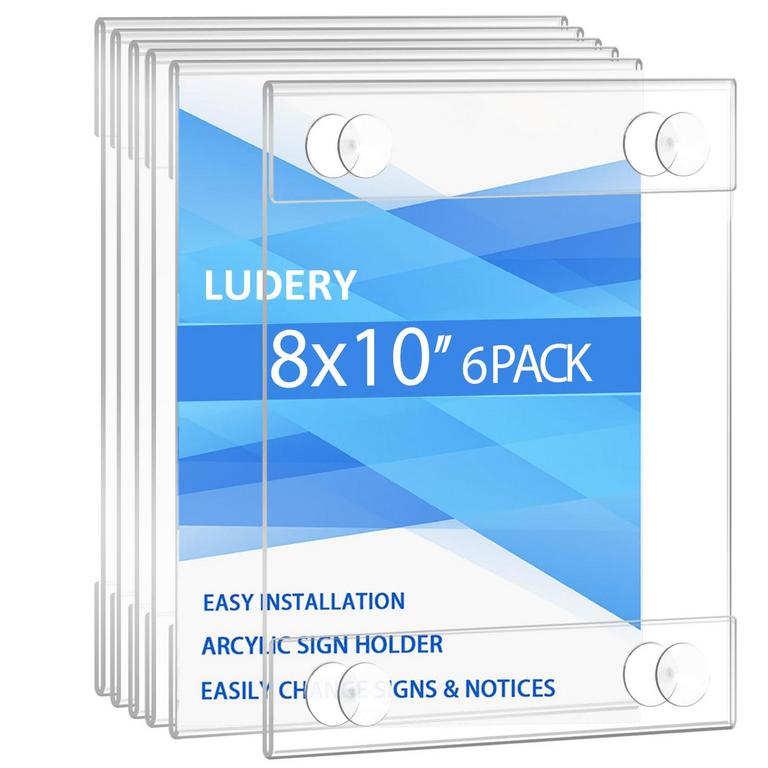 6PK ACRYLIC SIGN HOLDERS 8"X10"