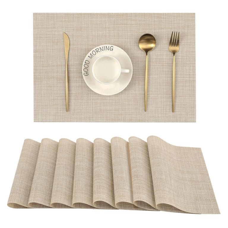 BEIGE PLACEMATS SET OF 8