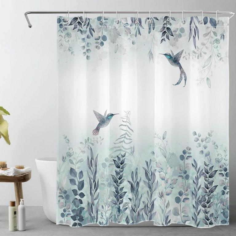 EOBTAIN TEAL SHOWER CURTAIN