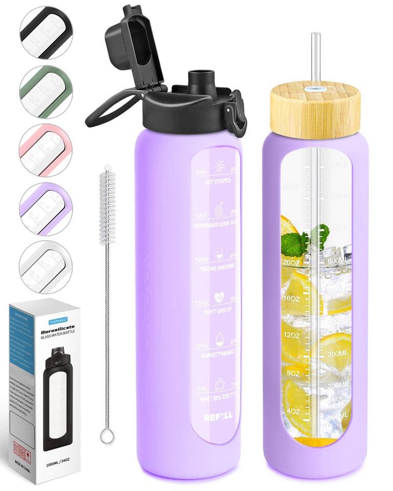 NEFEEKO GLASS WATER BOTTLE