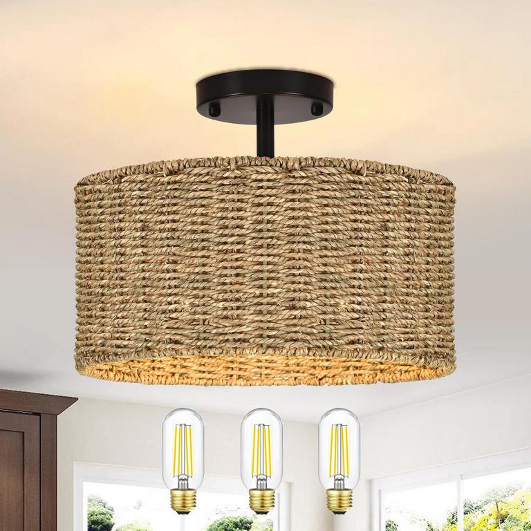 ILLMTW RATTAN CEILING LIGHT