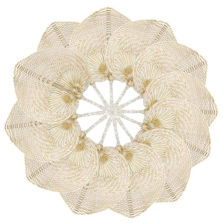 12 WEDDING RAFFIA FANS