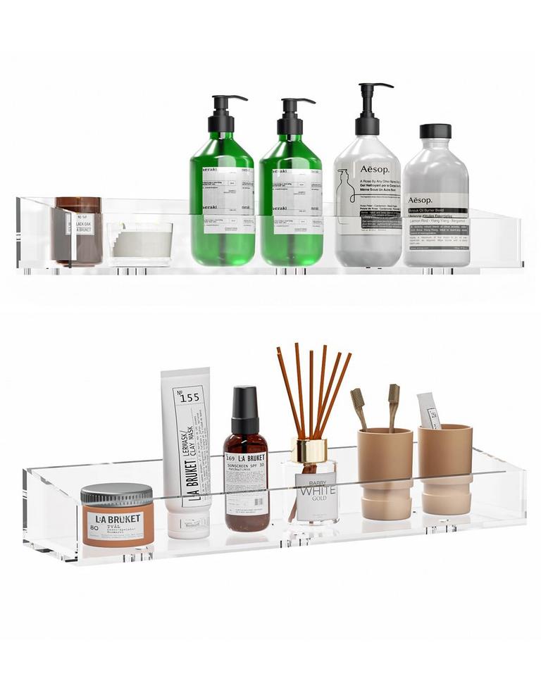 ACRYLIC FLOATING SHELVES 2PK 15"