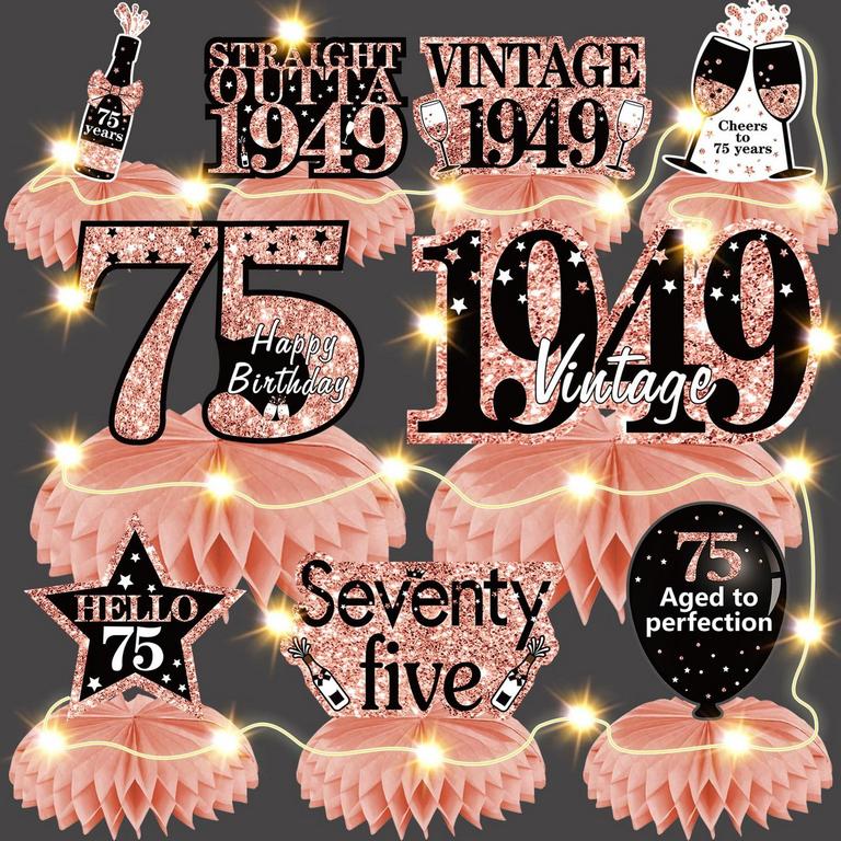 BUMQVIY 75TH BDAY DECORS