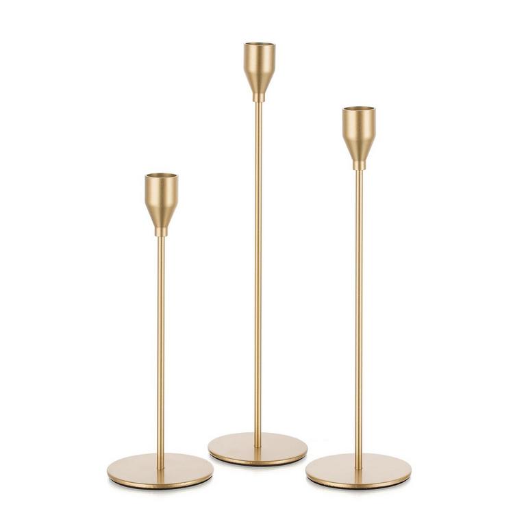 GOLD TAPER CANDLE HOLDERS