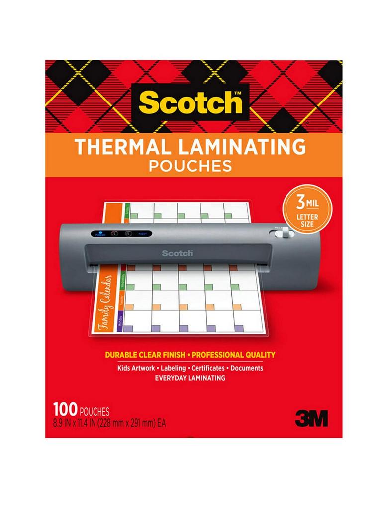 SCOTCH THERMAL LAMINATING POUCHES 100PK