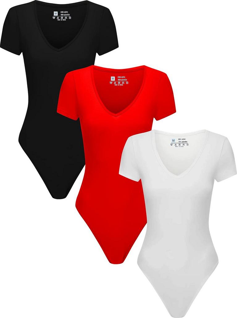 3PC BODYSUIT WOMEN VNECK