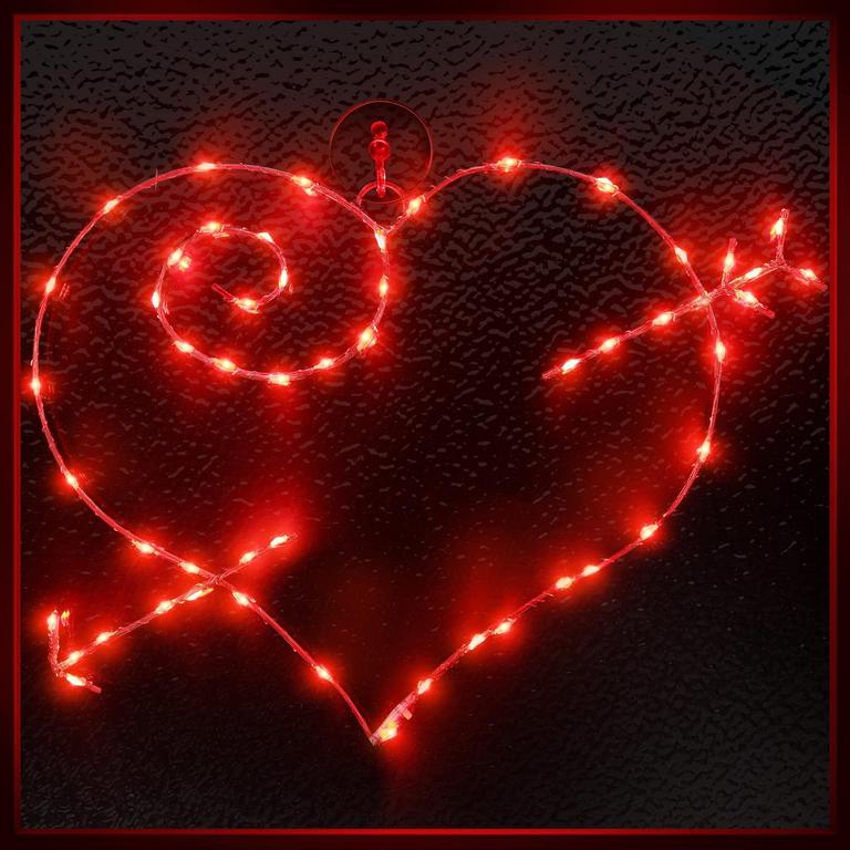 MEONUM 16IN RED HEART LIGHT