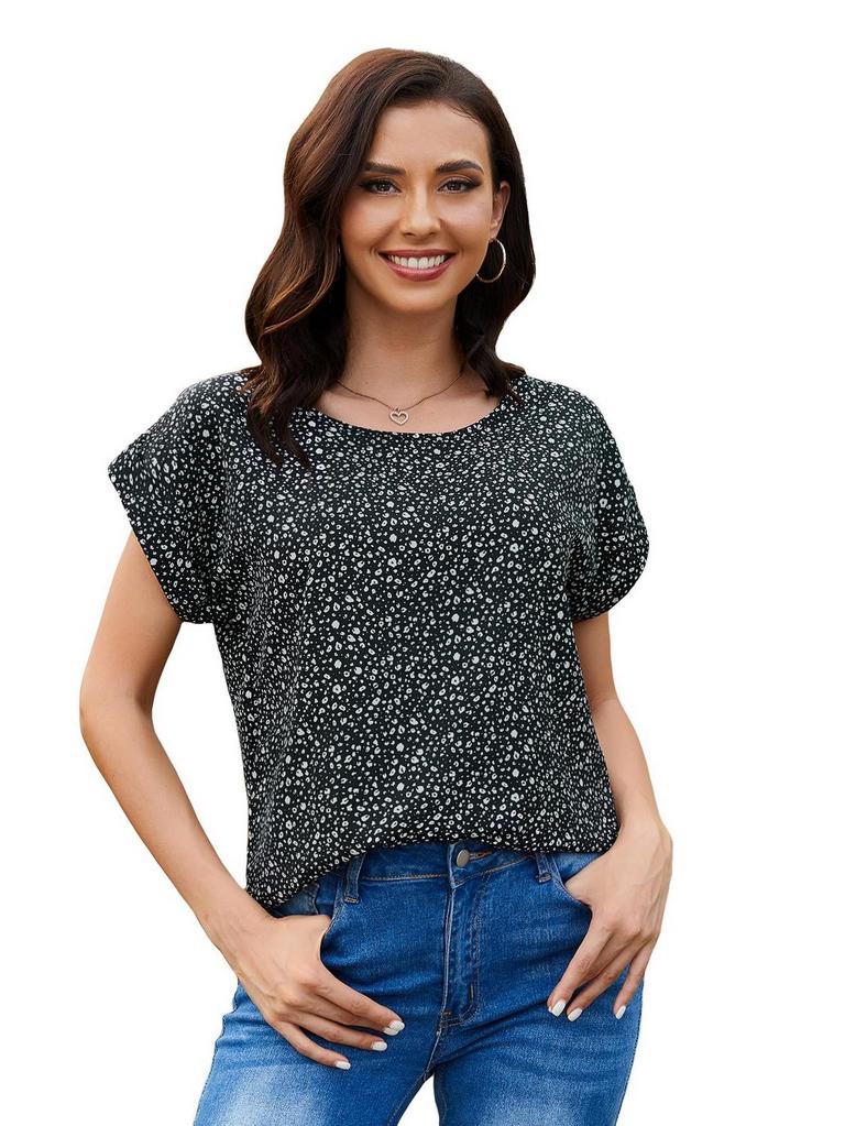 FLOERNS WOMEN'S XS POLKA DOT BLOUSE