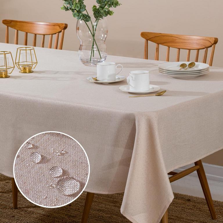 FAUX LINEN TABLECLOTH