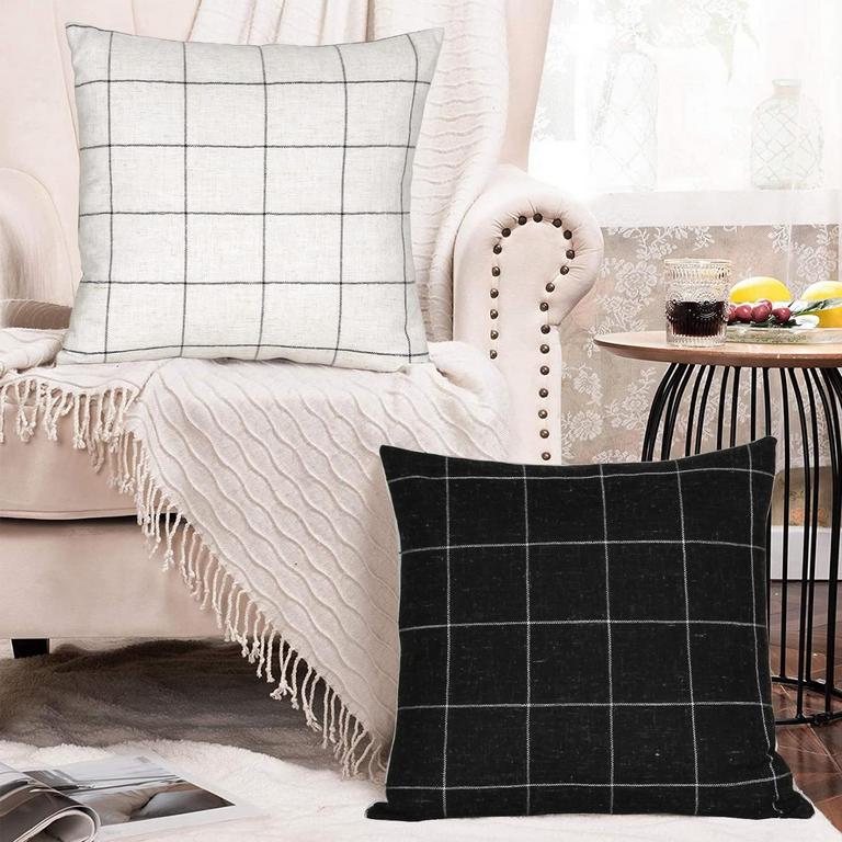 2 PLAID THROW PILLOW COVER