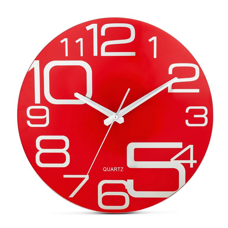 BERNHARD 12IN RED CLOCK