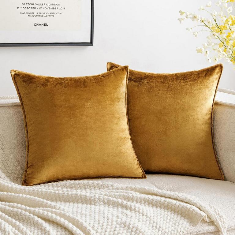 2 MIULEE VELVET PILLOW COVERS 16"X16"