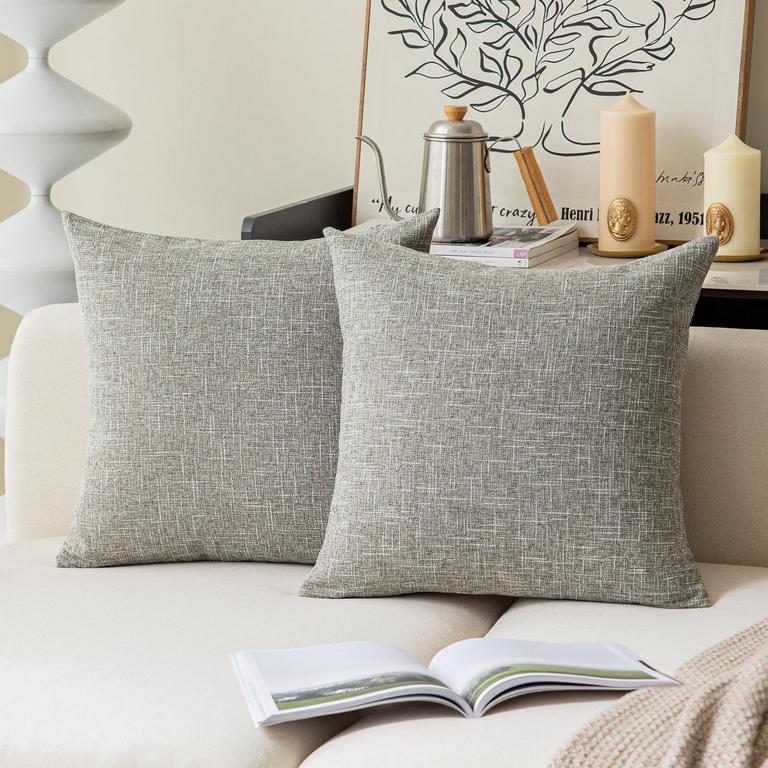 2 KEVIN TEXTILE LINEN PILLOW COVERS 16"X16"