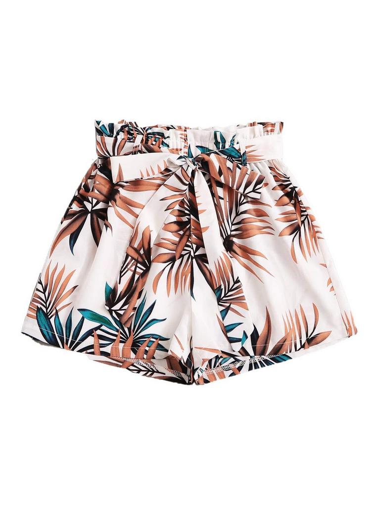 FLOERNS FLORAL TIE BOW SHORTS