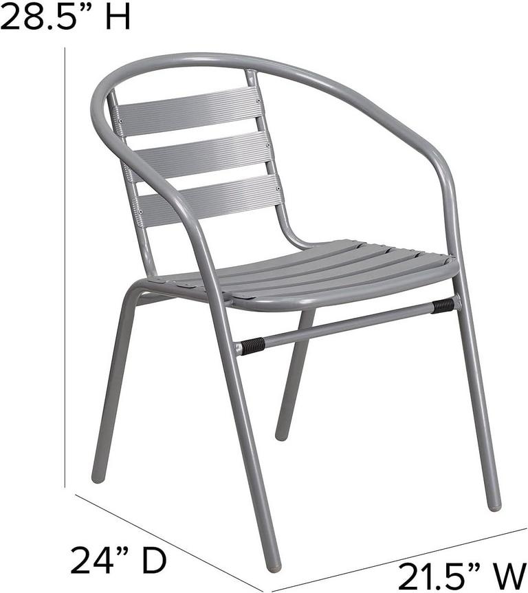 4 ALUMINUM STACKABLE CHAIRS