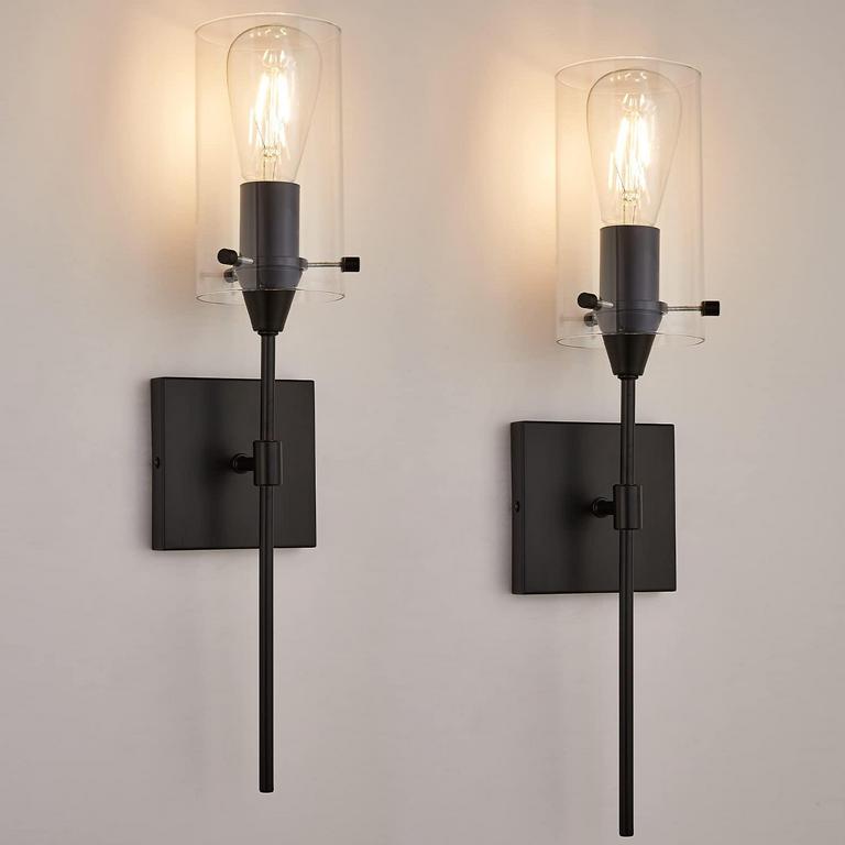 2 NOELE BLACK WALL SCONCES