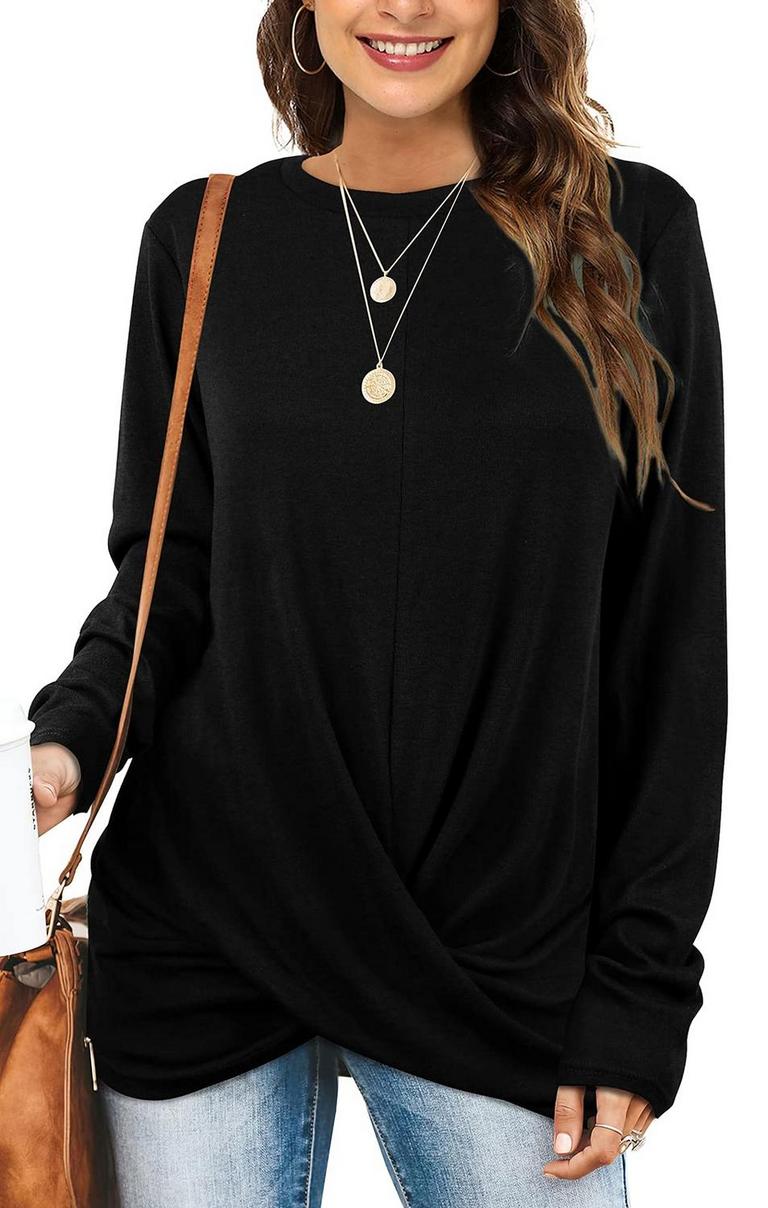 XL TWIST FRONT TUNIC TOPS